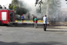 آتش سوزی کارگاه چوب در اسلام آبادغرب +عکس