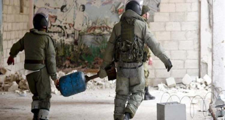 خنثی سازی مین های حلب توسط روس ها‎