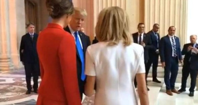 چشم‌چرانی ترامپ، این‌بار در دیدار با همسر مکرون! 