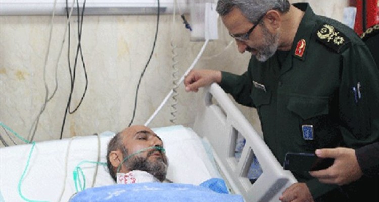 عیادت سردار غیب پرور از روحانی حادثه ایستگاه متروی شهرری