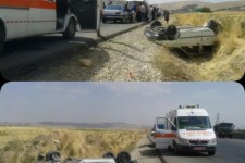 برخورد سواری پراید با کامیون و وانت باری در محور اسلام آبادغرب-حمیل 4 مصدوم برجای گذاشت +تصاویر