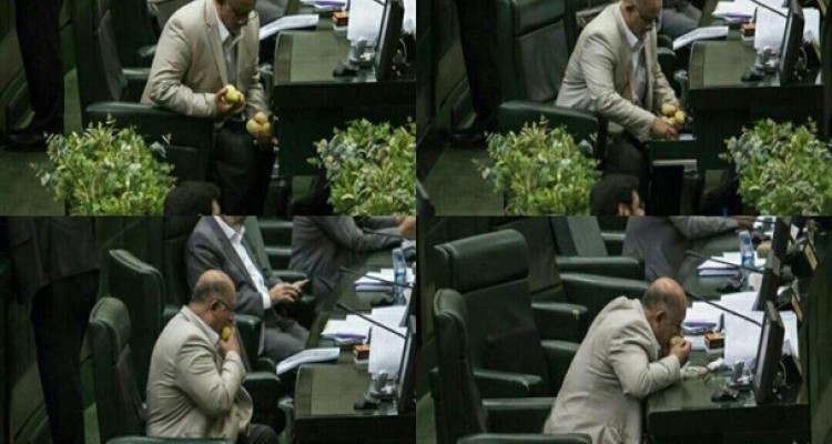 میوه خوردم تا به ناکارآمدی دولت اعتراض کنم/ سیب و هلو هم داشتم اما عکاسان فقط گلابی ها را دیدند