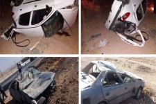 واژگونی دو خودروی پژو ٤٠٥ و 206 در محور كرمانشاه به اسلام آباد غرب + تصاویر