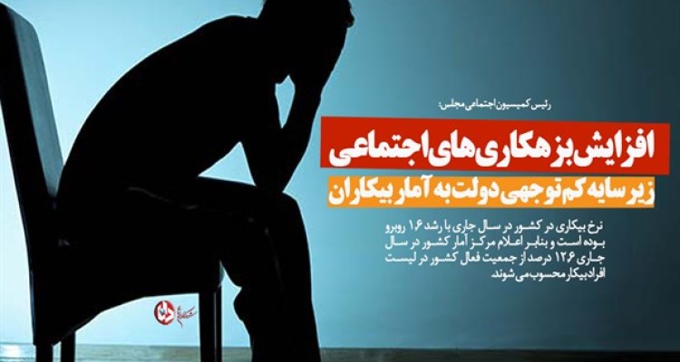 افزایش 1.4 نرخ بیکاری در کشور/ افزایش بزهکاری های اجتماعی زیر سایه کم توجهی دولت به آمار بیکاران