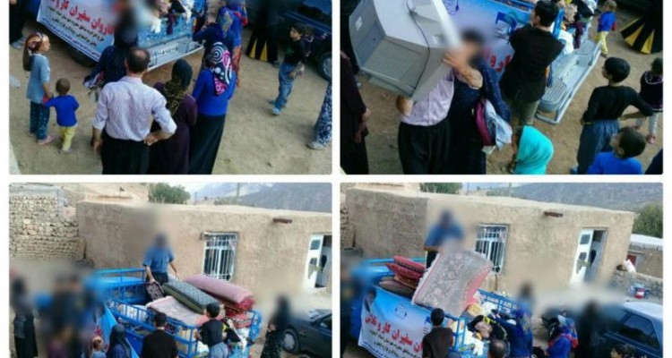توزیع مواد غذایی و البسه زمستانی در روستاهای محروم بخش گواور+تصاویر