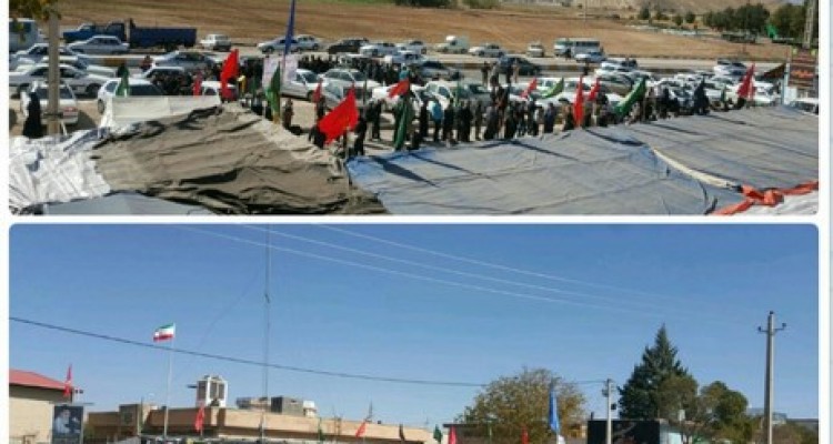 حضور پرشور زوار اربعین در موج بازگشت در موکب خادمان راه بهشت بخش حمیل