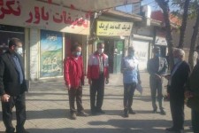 بازدید اعضای قرار گاه مدیریت و کنترل کرونای شهرستان از چگونگی نظارت بر اماکن تهیه و توزیع اسلام آبادغرب