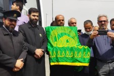 متبرک شدن شهر اسلام آبادغرب به پرچم مبارک امام رضا (ع)+تصاویر