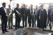 عطرافشانی مزار شهدای حمیل و سرکشی از خانواده معظم شهید بسیجی+عکس