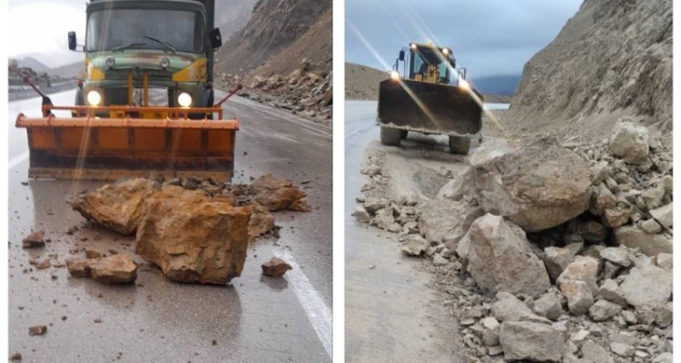 پاکسازی و ریزش‌برداری محور حمیل به ایلام توسط راهداری اسلام آبادغرب+عکس