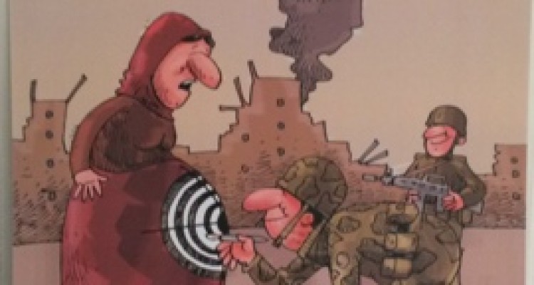 نمایشگاه آثار فخرالدین دوست محمد کاریکاتوریست بین المللی در اسلام آبادغرب برگزار شد+عکس