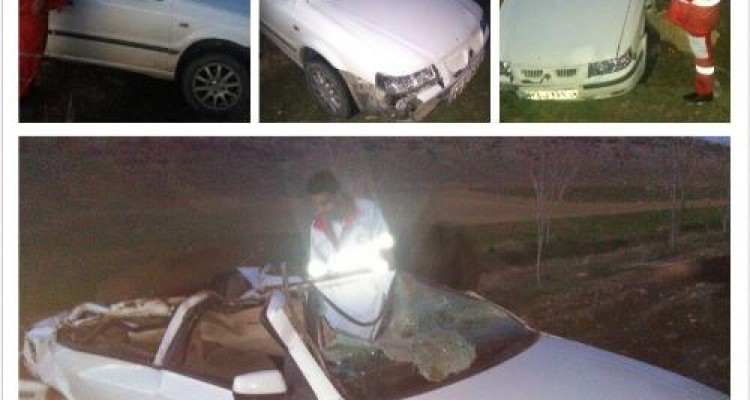 واژگونی سمند در جاده کرمانشاه-اسلام آبادغرب+عکس