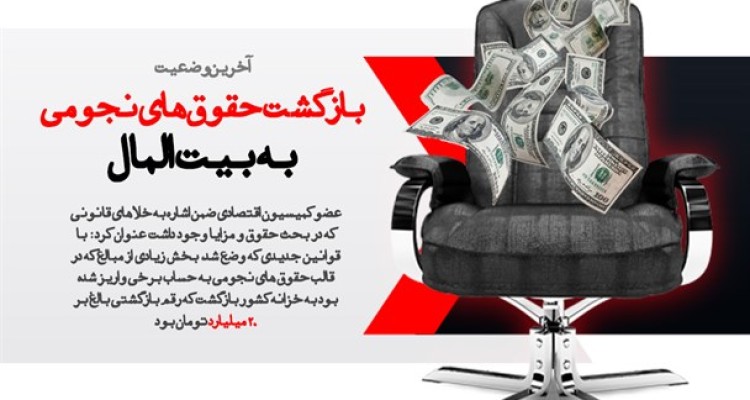 آخرین وضعیت بازگشت حقوق های نجومی به بیت المال/ عضو کمیسیون اقتصادی: بالغ بر 20 میلیارد تومان از حقوق های نجومی به خزانه کشور بازگشت