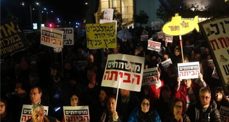 تظاهرات هزاران نفری در تل‌آویو علیه فساد دولتی نتانیاهو و کابینه‌اش