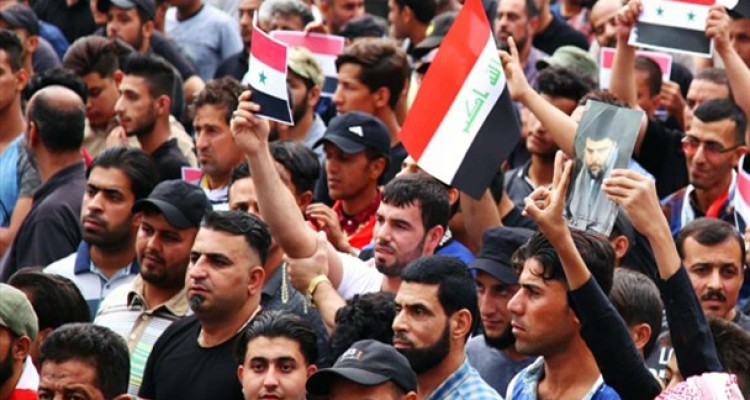 تظاهرات مردم عراق در محکومیت حمله آمریکا به سوریه/تصاویر