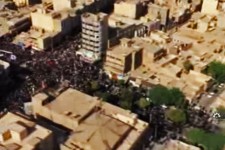 تصاویر هوایی از مراسم تشییع پیکرهای مطهر شهدای جنایت تروریستی اهواز 