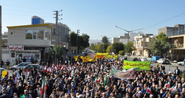برگزاری باشکوه راهپیمایی ۱۳‌ آبان در اسلام آبادغرب