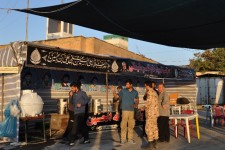 خدمت‌رسانی به زوار اربعین در موکب«شهید سلیمانی»حمیل