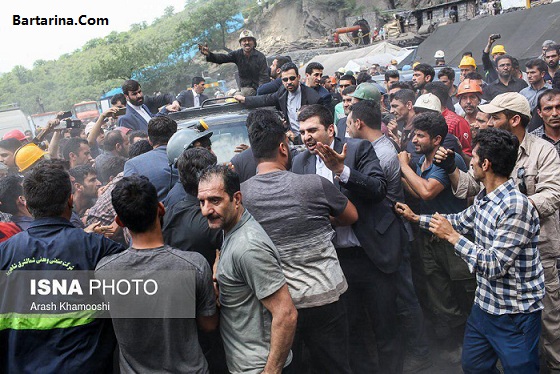 اعتراض شدید معدنچیان یورت به رئیس جمهور/ روحانی مجبور به ترک معدن شد +تصاویر و فیلم 