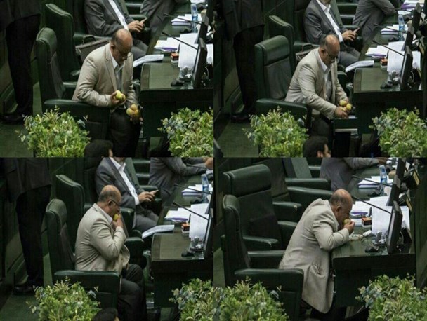 میوه خوردم تا به ناکارآمدی دولت اعتراض کنم/ سیب و هلو هم داشتم اما عکاسان فقط گلابی ها را دیدند