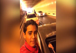 تصادف زنجیره‌ای چند خودرو در تونل در کاروان عروسی + فیلم 