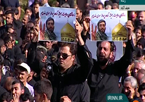 استقبال گسترده مردم در مراسم تشییع شهید حججی در نجف آباد + فیلم 