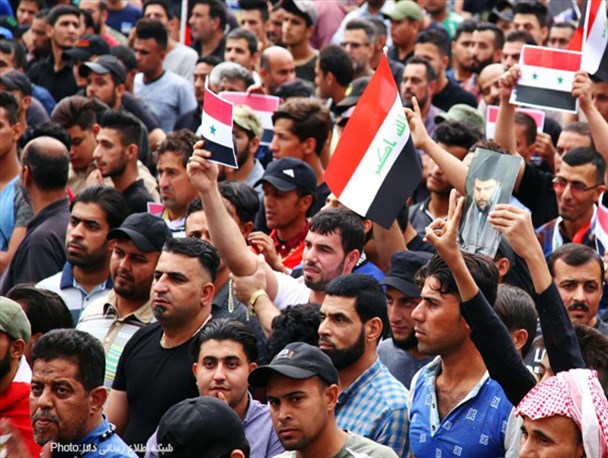 تظاهرات مردم عراق در محکومیت حمله آمریکا به سوریه/تصاویر