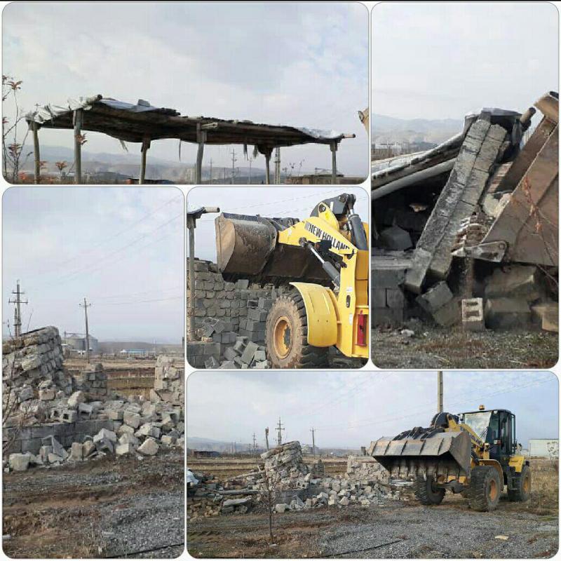  قلع بنای  ساخت و ساز غیرمجاز در اراضی ڪشاورزی شهرستان اسلام آبادغرب