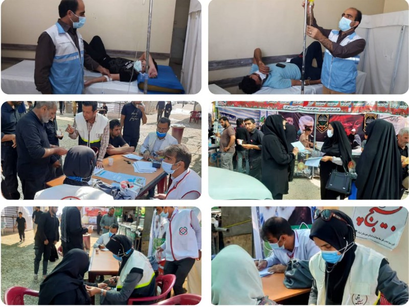 ارائه خدمات بهداشتی به زوار اربعین در موکب های اسلام آبادغرب