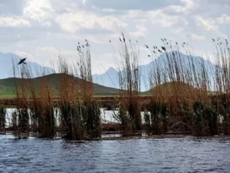 سرریز شدن آب از تالاب هشیلان کرمانشاه